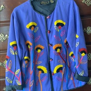 💐Great spring jacket. Lots of appliqués!!🌴